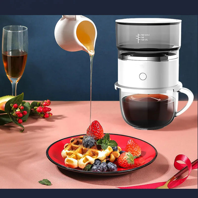 Flashbox Mini Hand-Pressed Coffee Maker with Coffee Grinder & Hand Drip Americano Brewer