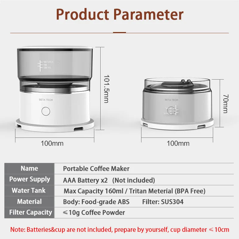 Flashbox Mini Hand-Pressed Coffee Maker with Coffee Grinder & Hand Drip Americano Brewer
