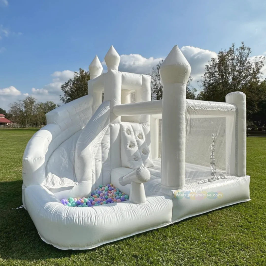 White Water Slide Splash Pool Water Slide Water Obstacles Backyards Water Pool for Kids water playground
