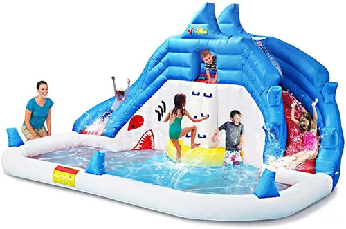 Summer Water Park Inflatable Water Slide Bouncy Castles Dual Slides Pool Bouncer