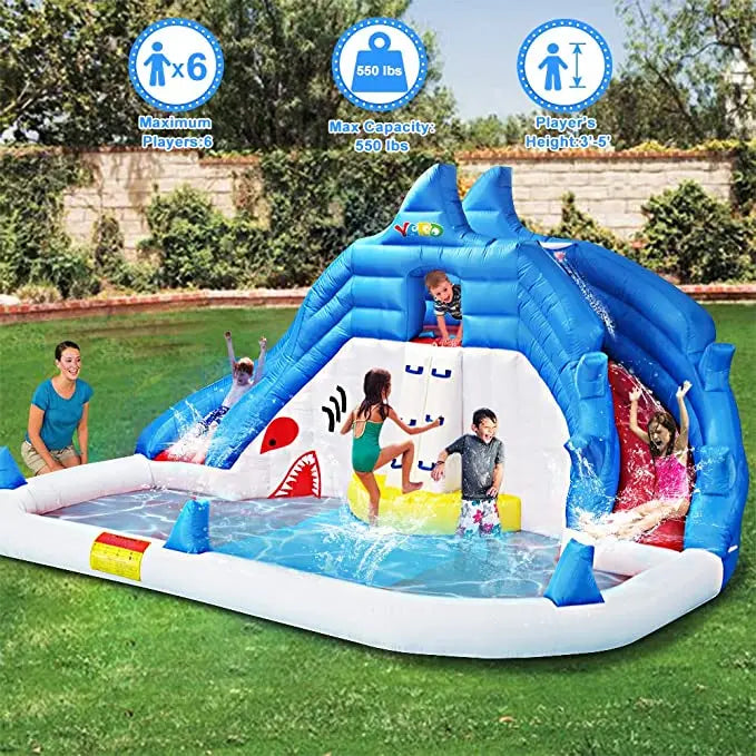 Summer Water Park Inflatable Water Slide Bouncy Castles Dual Slides Pool Bouncer