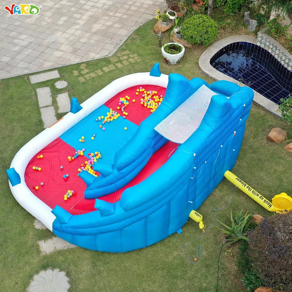 Summer Water Park Inflatable Water Slide Bouncy Castles Dual Slides Pool Bouncer