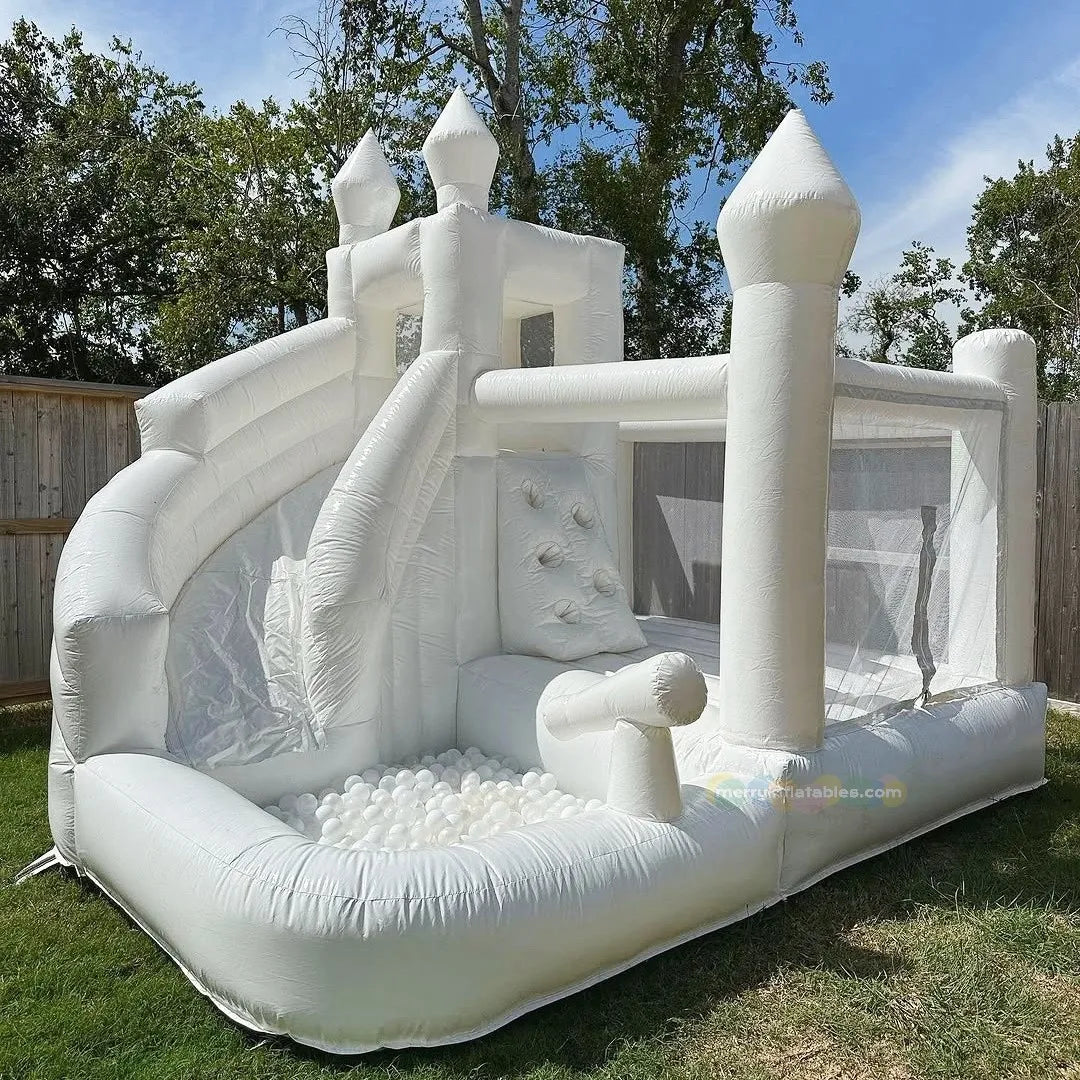 White Water Slide Splash Pool Water Slide Water Obstacles Backyards Water Pool for Kids water playground