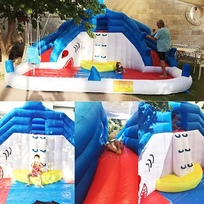 Summer Water Park Inflatable Water Slide Bouncy Castles Dual Slides Pool Bouncer