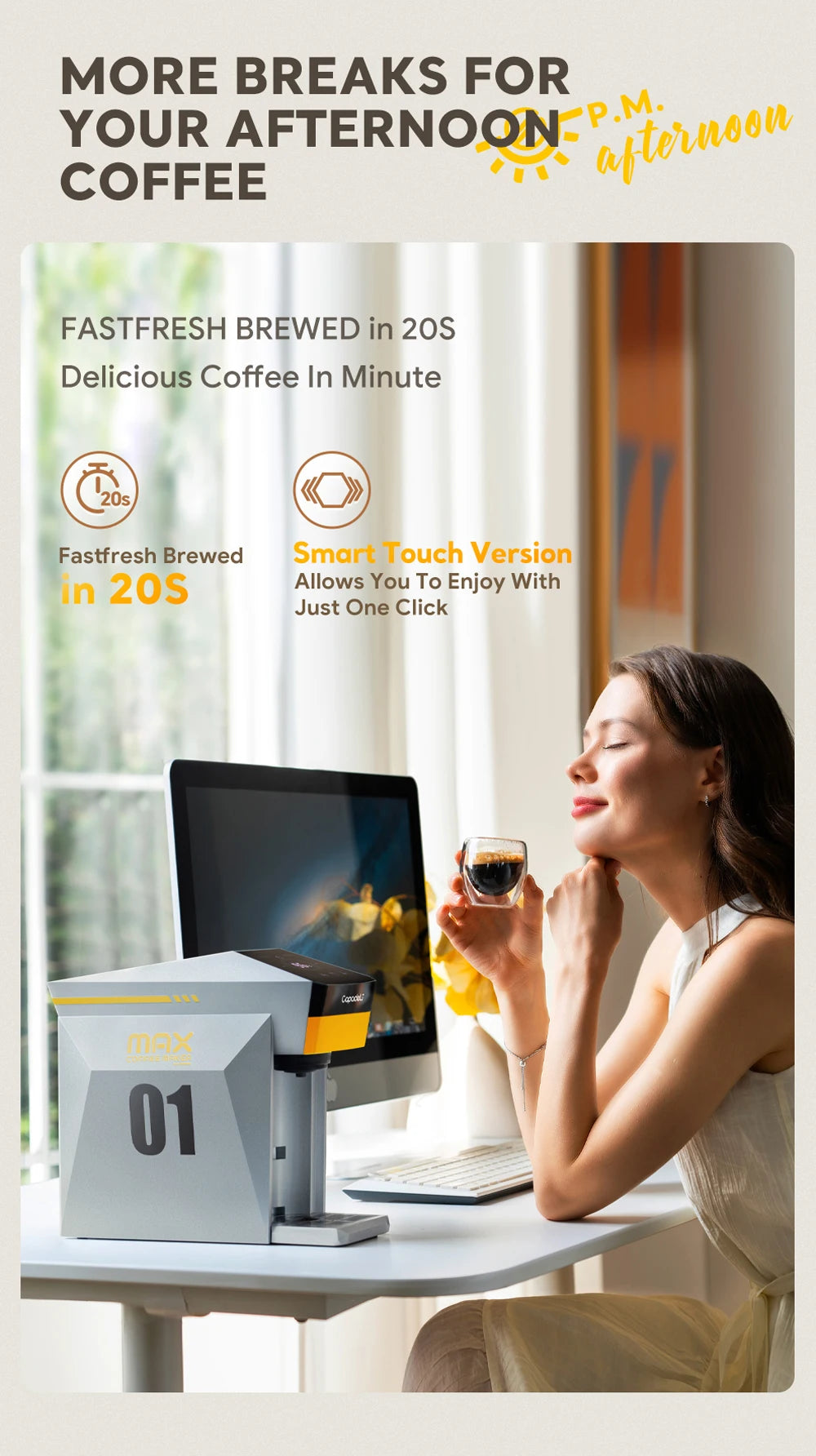 Flashbox 4-in-1 Single Serve Espresso Coffee Machine with Hot Water Dispenser, 1400W