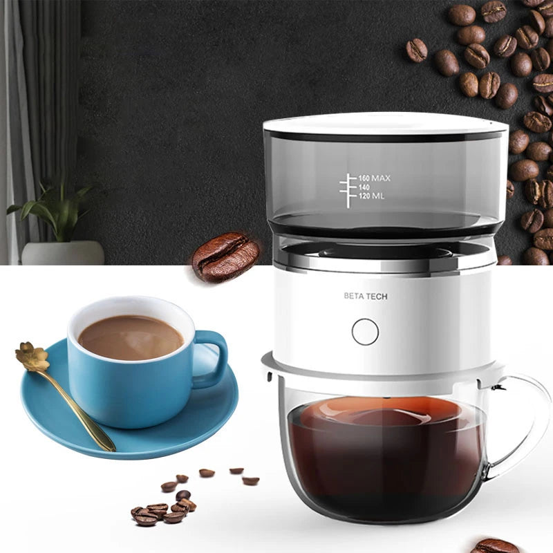Flashbox Mini Hand-Pressed Coffee Maker with Coffee Grinder & Hand Drip Americano Brewer