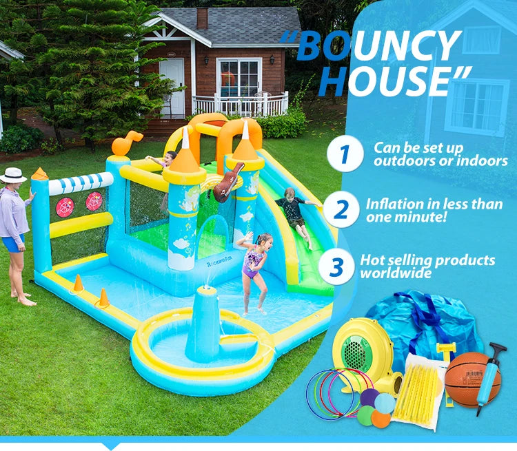 Wholesale Water Slide Inflatable Bouncer - Commercial Jumping Castle With Obstacle Course, For Parties/Events