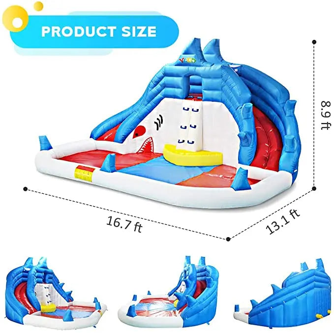 Summer Water Park Inflatable Water Slide Bouncy Castles Dual Slides Pool Bouncer