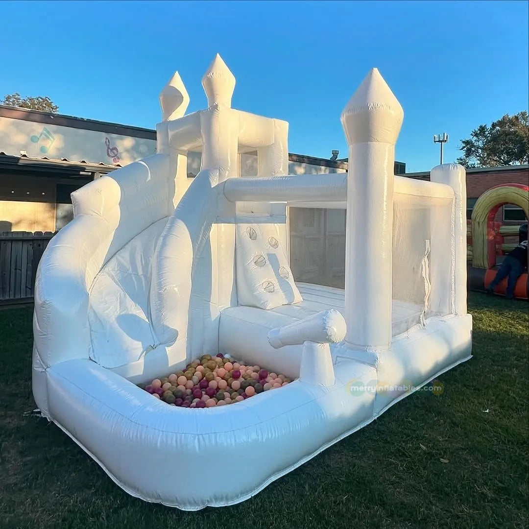 White Water Slide Splash Pool Water Slide Water Obstacles Backyards Water Pool for Kids water playground
